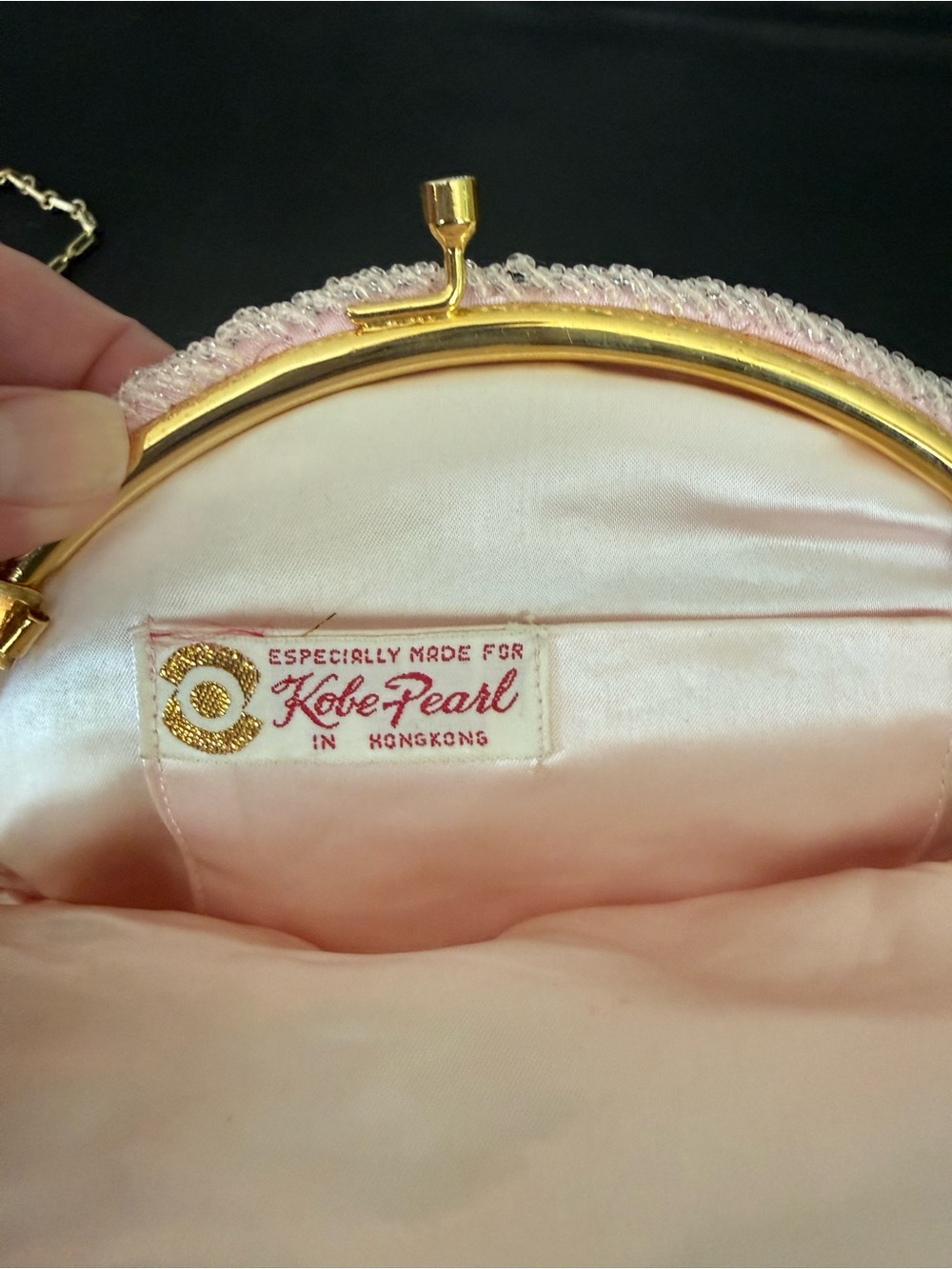 Vintage Fancy Evening Bag LOT: Black Slinky + Pink Beaded - Picture 4 of 11
